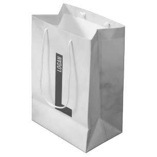 Modern Personalised Bold Monogram and Name Medium Gift Bag