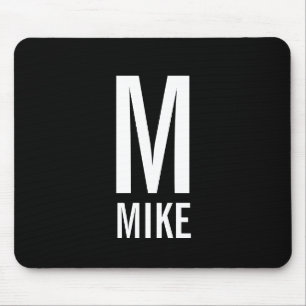 Modern Personalised Bold Monogram and Name Mouse Pad