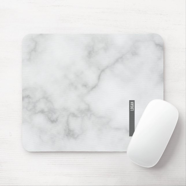 Modern Personalised Bold Monogram and Name Mouse Pad (With Mouse)