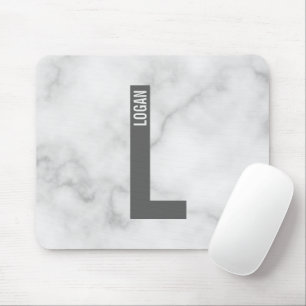 Modern Personalised Bold Monogram and Name Mouse Pad