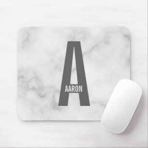 Modern Personalised Bold Monogram and Name Mouse Pad