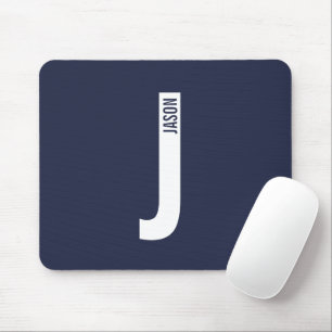 Modern Personalised Bold Monogram and Name Mouse Pad