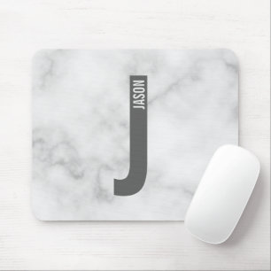 Modern Personalised Bold Monogram and Name Mouse Pad