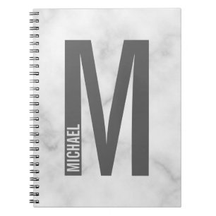 Modern Personalised Bold Monogram and Name Notebook