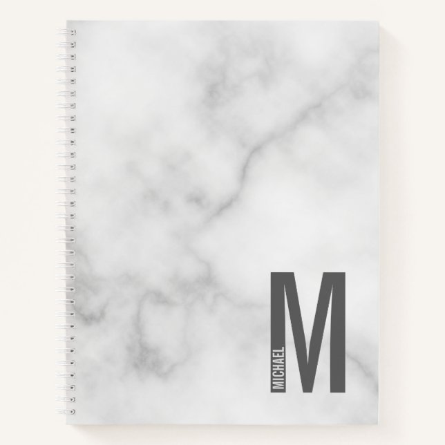 Modern Personalised Bold Monogram and Name Notebook (Front)