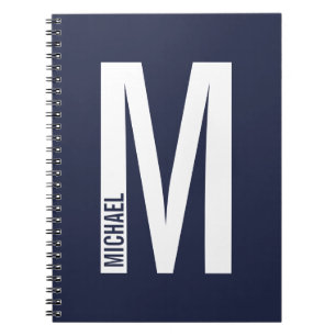 Modern Personalised Bold Monogram and Name Notebook