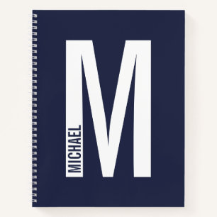 Modern Personalised Bold Monogram and Name Notebook