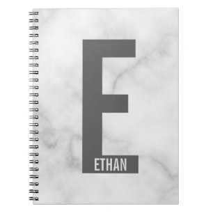 Modern Personalised Bold Monogram and Name Notebook
