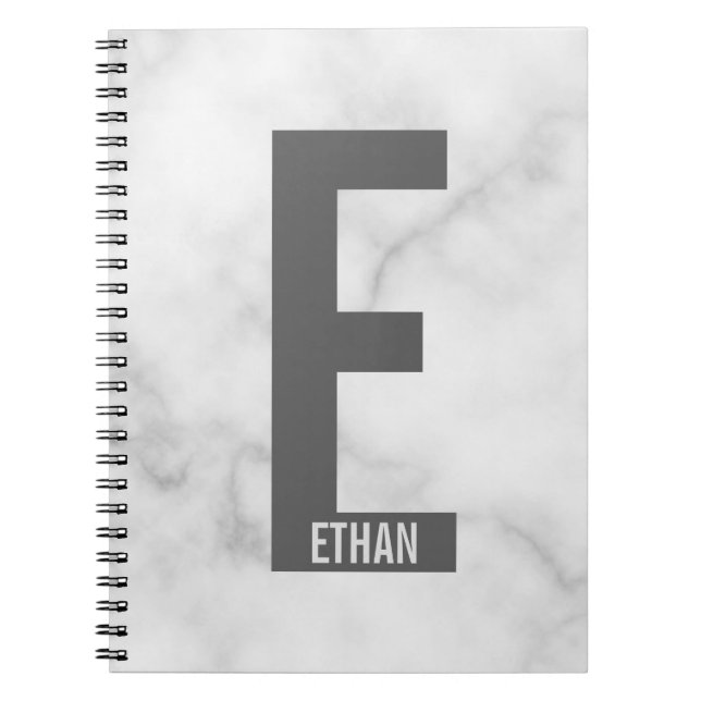 Modern Personalised Bold Monogram and Name Notebook (Front)