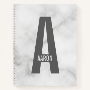 Modern Personalised Bold Monogram and Name Notebook