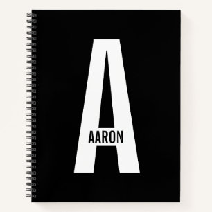 Modern Personalised Bold Monogram and Name Notebook