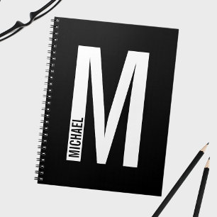 Modern Personalised Bold Monogram and Name Notebook