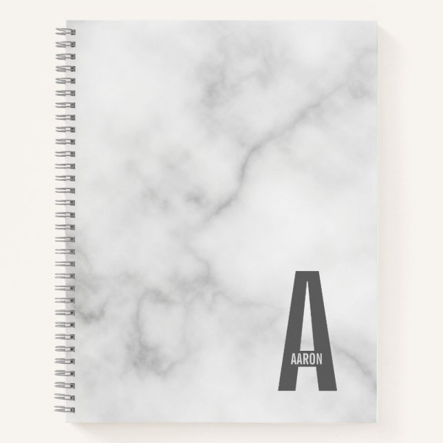 Modern Personalised Bold Monogram and Name Notebook (Front)