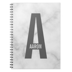 Modern Personalised Bold Monogram and Name Notebook