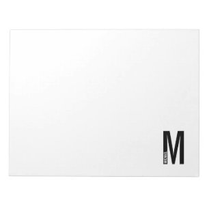 Modern Personalised Bold Monogram and Name Notepad