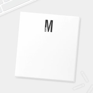 Modern Personalised Bold Monogram and Name Notepad