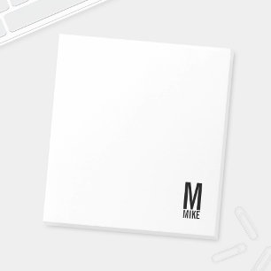 Modern Personalised Bold Monogram and Name Notepad