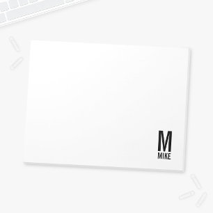 Modern Personalised Bold Monogram and Name Notepad