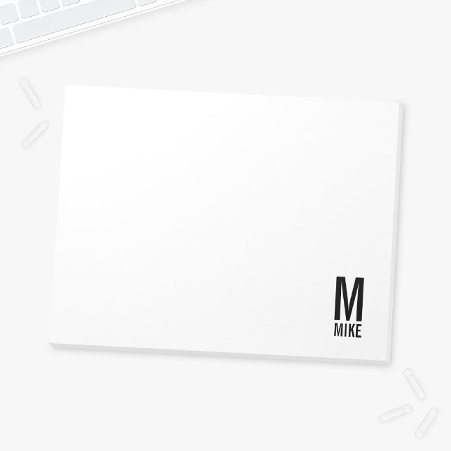 Modern Personalised Bold Monogram and Name Notepad (Creator Uploaded)