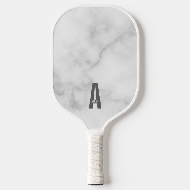 Modern Personalised Bold Monogram and Name Pickleball Paddle (Front)