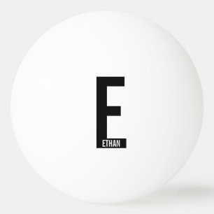 Modern Personalised Bold Monogram and Name Ping Pong Ball