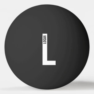Modern Personalised Bold Monogram and Name Ping Pong Ball