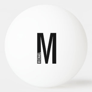 Modern Personalised Bold Monogram and Name Ping Pong Ball