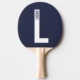 Modern Personalised Bold Monogram and Name Ping Pong Paddle