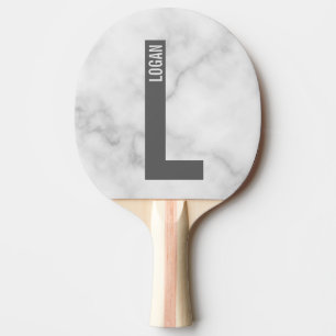 Modern Personalised Bold Monogram and Name Ping Pong Paddle