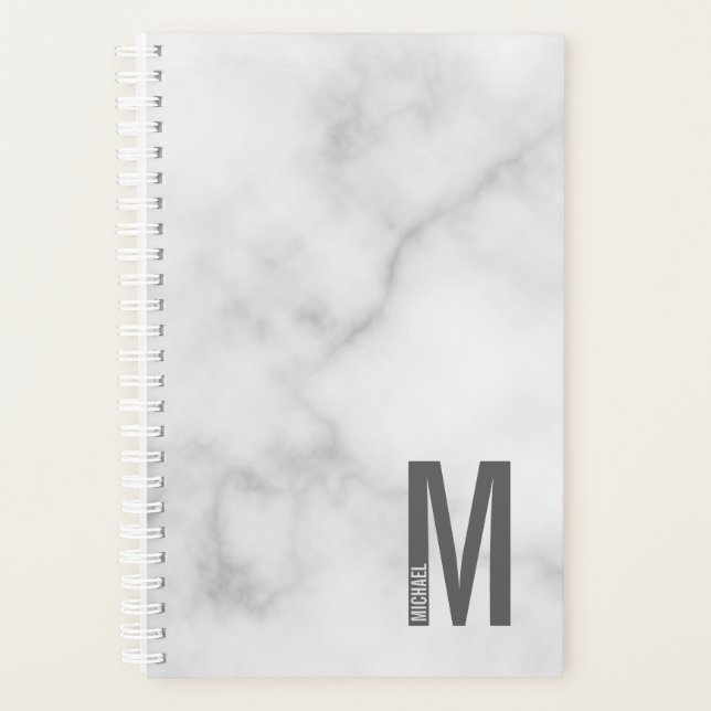 Modern Personalised Bold Monogram and Name Planner (Front)