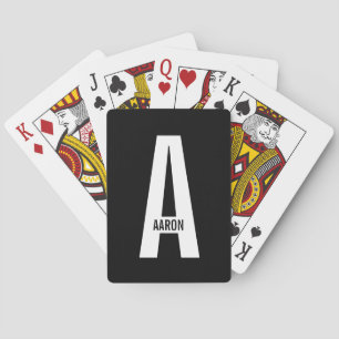 Modern Personalised Bold Monogram and Name Playing Cards