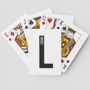 Modern Personalised Bold Monogram and Name Playing Cards