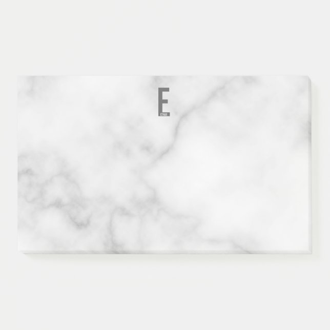 Modern Personalised Bold Monogram and Name Post-it Notes (Front)