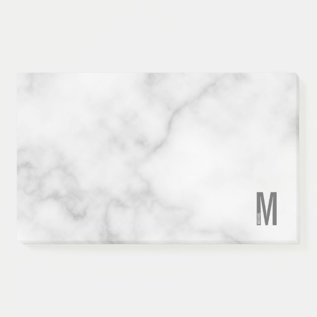 Modern Personalised Bold Monogram and Name Post-it Notes (Front)