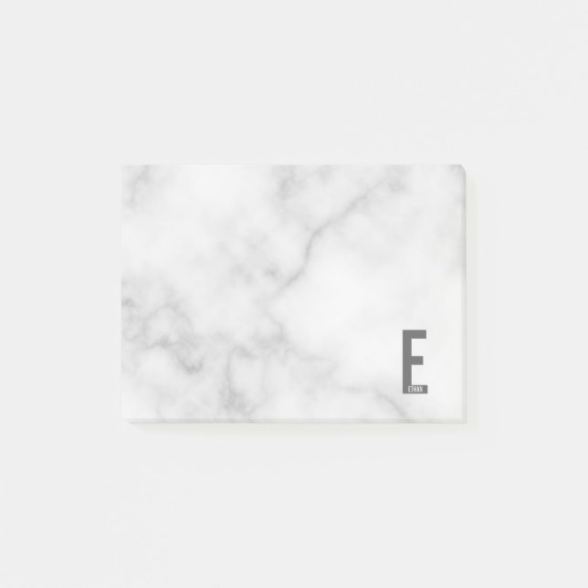 Modern Personalised Bold Monogram and Name Post-it Notes (Front)