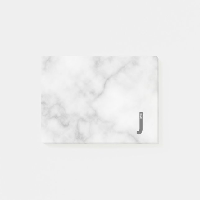 Modern Personalised Bold Monogram and Name Post-it Notes (Front)