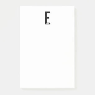 Modern Personalised Bold Monogram and Name Post-it Notes