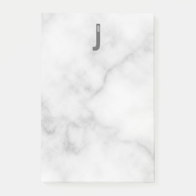 Modern Personalised Bold Monogram and Name Post-it Notes (Front)