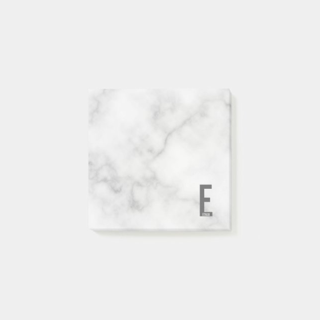 Modern Personalised Bold Monogram and Name Post-it Notes (Front)