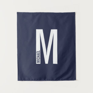 Modern Personalised Bold Monogram and Name Tapestry
