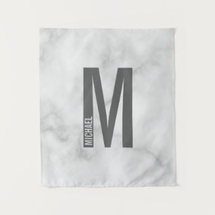 Modern Personalised Bold Monogram and Name Tapestry