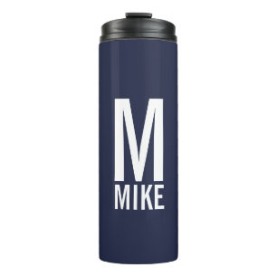 Modern Personalised Bold Monogram and Name Thermal Tumbler