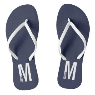 Modern Personalised Bold Monogram and Name Thongs