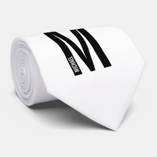 Modern Personalised Bold Monogram and Name Tie