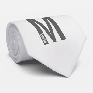 Modern Personalised Bold Monogram and Name Tie
