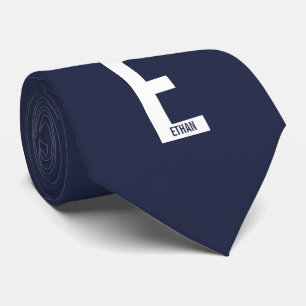 Modern Personalised Bold Monogram and Name Tie
