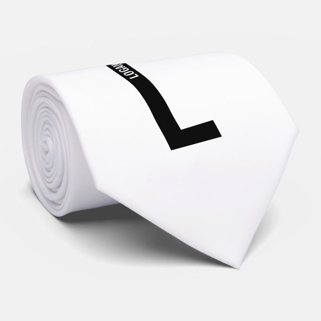 Modern Personalised Bold Monogram and Name Tie (Rolled)