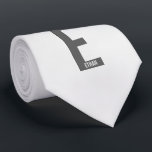 Modern Personalised Bold Monogram and Name Tie<br><div class="desc">Modern Monogram Design featuring personalised monogram letter "E" and name in modern bold sans serif font style.

Perfect gift for him,  father's day gift,  groomsman gift and more.</div>