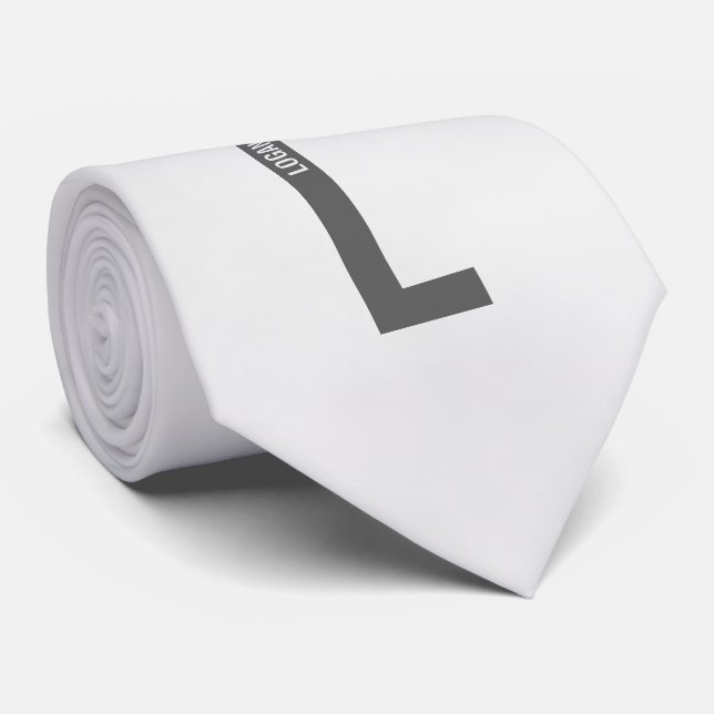 Modern Personalised Bold Monogram and Name Tie (Rolled)