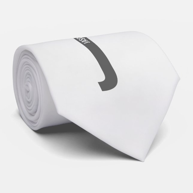 Modern Personalised Bold Monogram and Name Tie (Rolled)